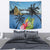 Saint Lucia Pitons Tapestry With Hibiscus Flowers