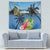 Saint Lucia Pitons Tapestry With Hibiscus Flowers