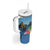 Saint Lucia Pitons Tumbler With Handle With Hibiscus Flowers - Wonder Print Shop