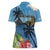 Saint Lucia Pitons Women Polo Shirt With Hibiscus Flowers - Wonder Print Shop