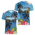 Saint Lucia Pitons Women V-Neck T-Shirt With Hibiscus Flowers - Wonder Print Shop