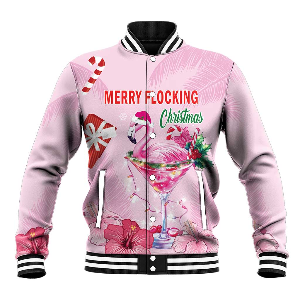 Bahamas Flamingo Christmas Baseball Jacket Merry Flocking - Wonder Print Shop