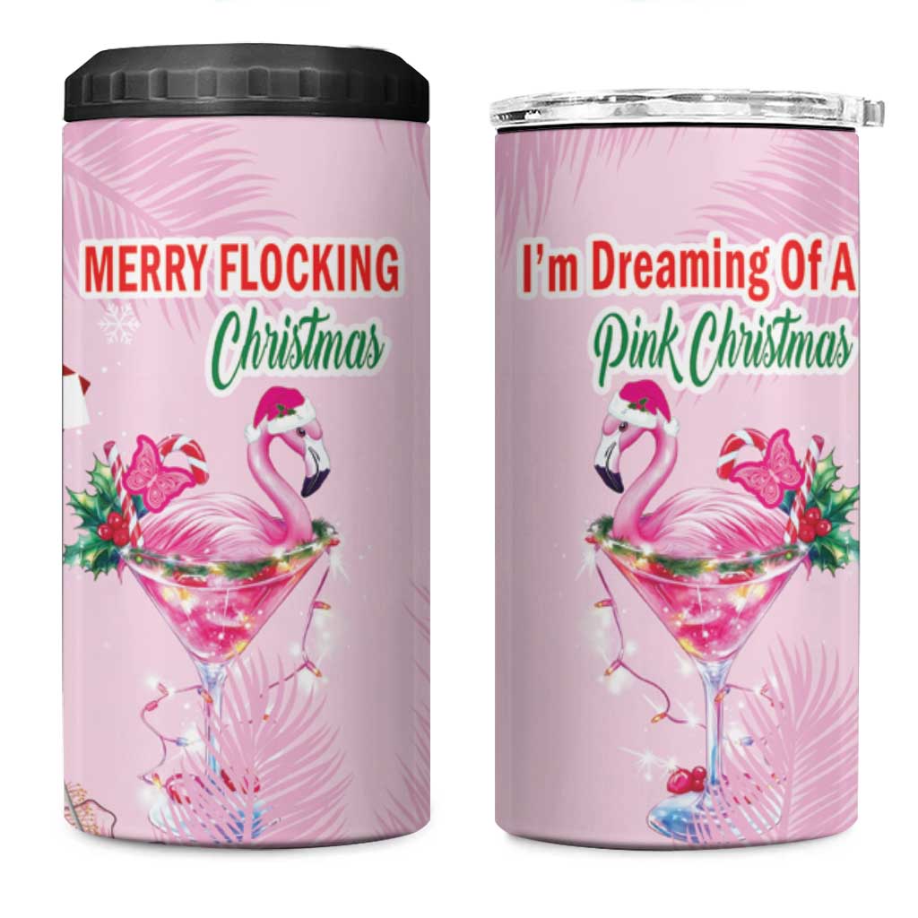 Bahamas Flamingo Christmas 4 in 1 Can Cooler Tumbler Merry Flocking - Wonder Print Shop