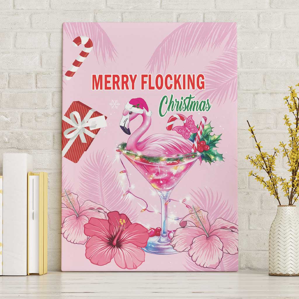 Bahamas Flamingo Christmas Canvas Wall Art Merry Flocking - Wonder Print Shop