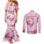 Bahamas Flamingo Christmas Couples Matching Mermaid Dress and Long Sleeve Button Shirt Merry Flocking