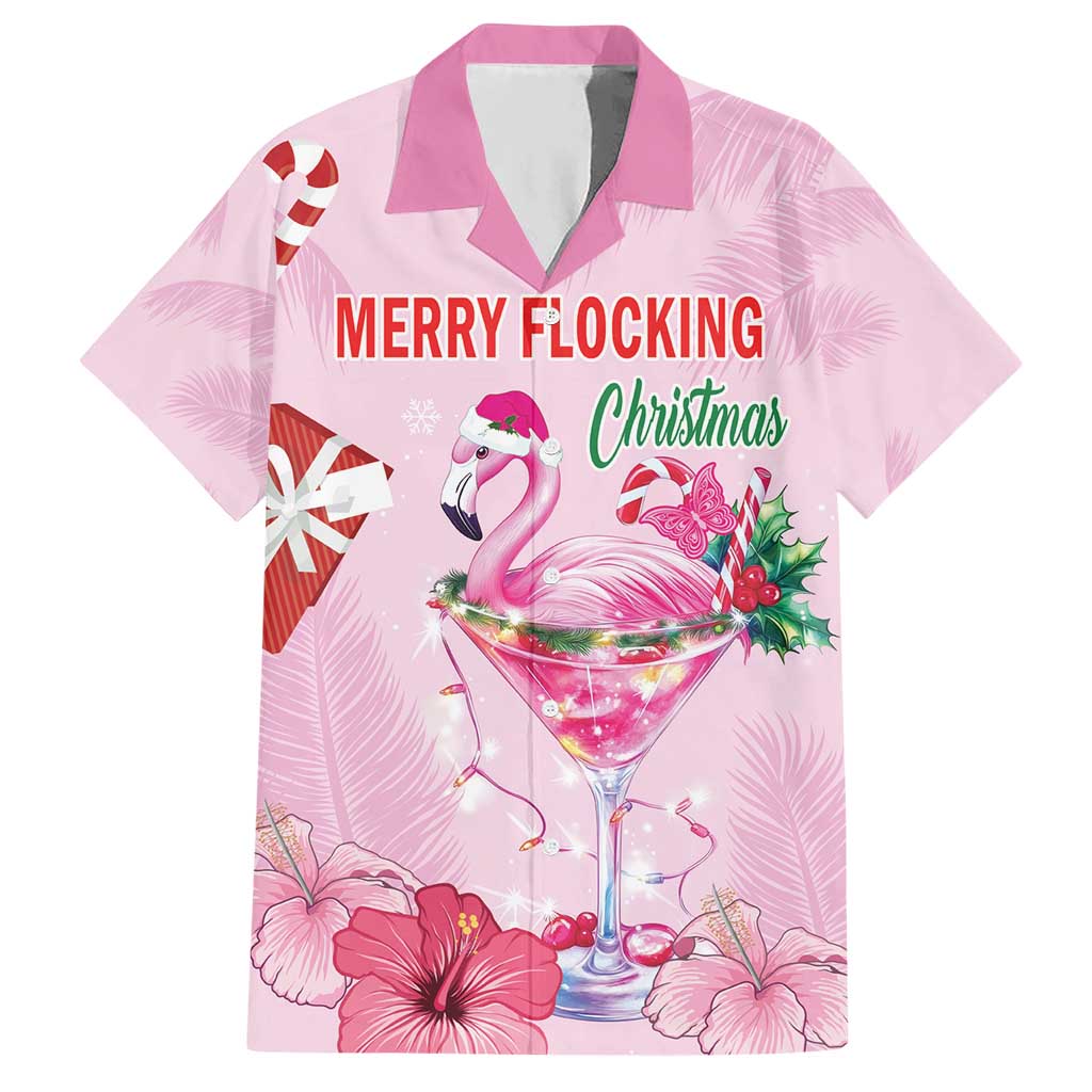 Bahamas Flamingo Christmas Hawaiian Shirt Merry Flocking - Wonder Print Shop