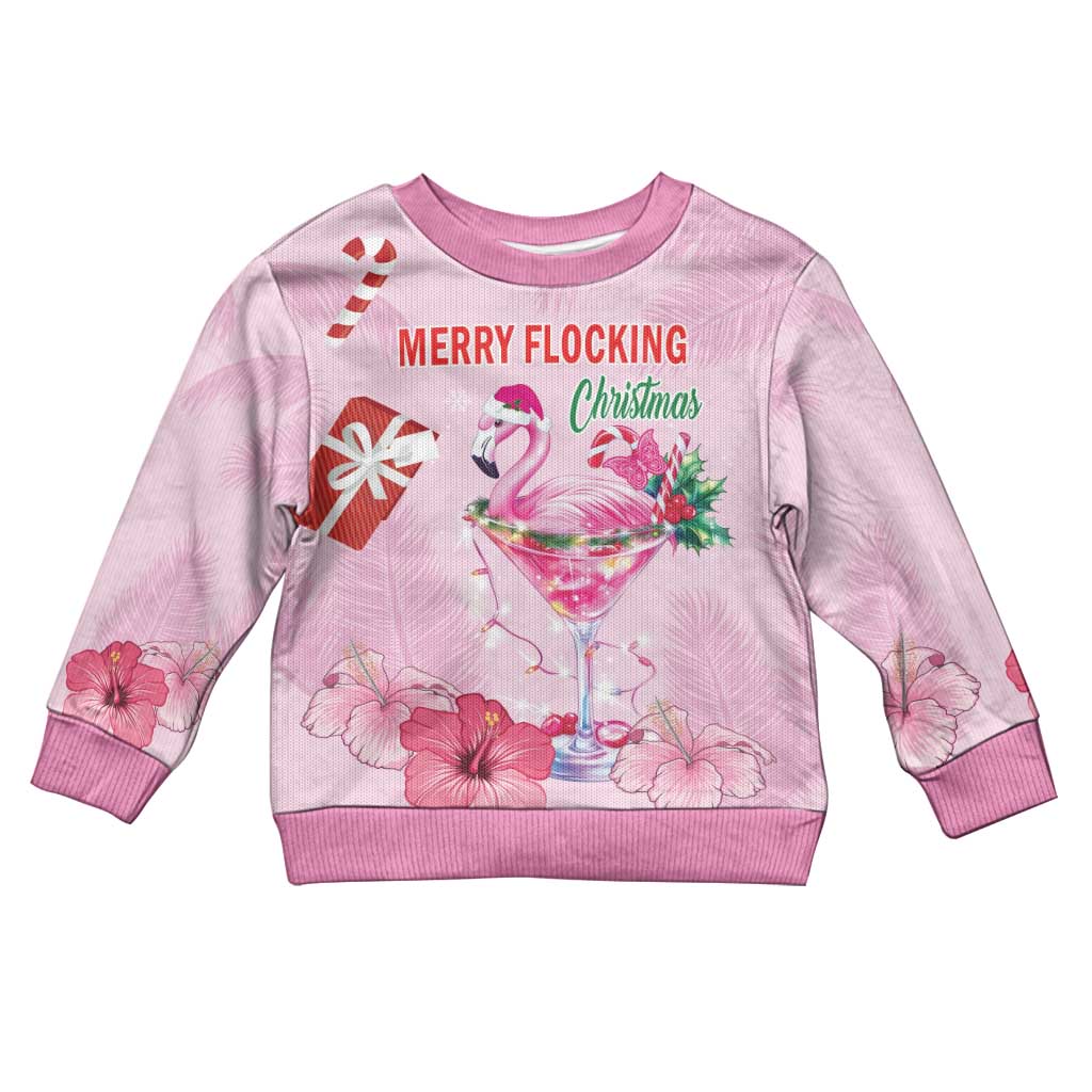 Bahamas Flamingo Christmas Kid Ugly Christmas Sweater Merry Flocking - Wonder Print Shop