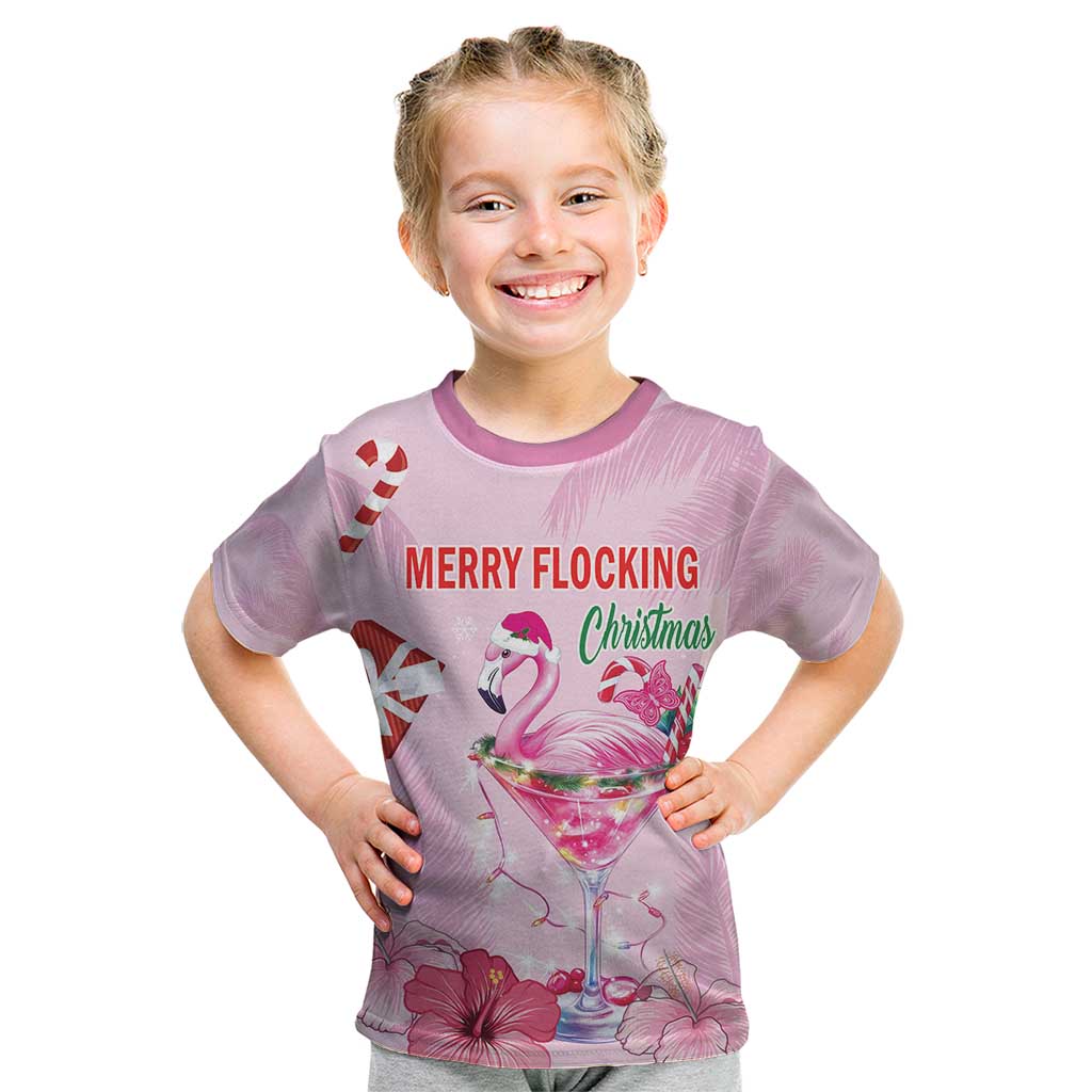 Bahamas Flamingo Christmas Kid T Shirt Merry Flocking - Wonder Print Shop