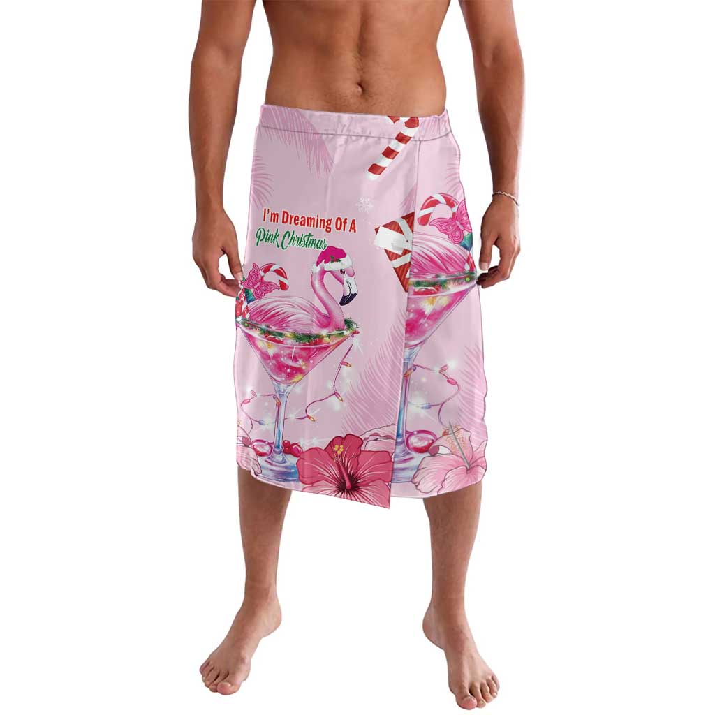 Pink flamingo Christmas graphic shorts with elastic waistband