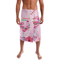 Pink flamingo Christmas graphic shorts with elastic waistband