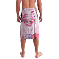 Pink flamingo and holiday graphic shorts with elastic waistband