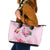 Bahamas Flamingo Christmas Leather Tote Bag Merry Flocking - Wonder Print Shop