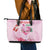 Bahamas Flamingo Christmas Leather Tote Bag Merry Flocking - Wonder Print Shop