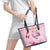 Bahamas Flamingo Christmas Leather Tote Bag Merry Flocking - Wonder Print Shop