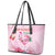 Bahamas Flamingo Christmas Leather Tote Bag Merry Flocking - Wonder Print Shop