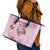 Bahamas Flamingo Christmas Leather Tote Bag Merry Flocking - Wonder Print Shop