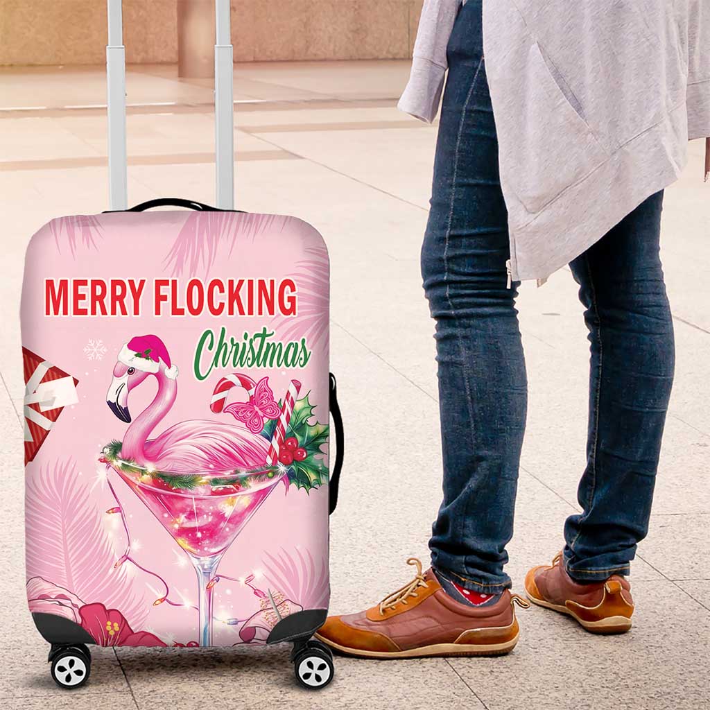 Bahamas Flamingo Christmas Luggage Cover Merry Flocking - Wonder Print Shop