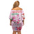 Bahamas Flamingo Christmas Off Shoulder Short Dress Merry Flocking - Wonder Print Shop