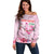 Bahamas Flamingo Christmas Off Shoulder Sweater Merry Flocking - Wonder Print Shop