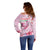 Bahamas Flamingo Christmas Off Shoulder Sweater Merry Flocking - Wonder Print Shop