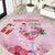 Bahamas Flamingo Christmas Round Carpet Merry Flocking