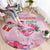 Bahamas Flamingo Christmas Round Carpet Merry Flocking