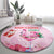 Bahamas Flamingo Christmas Round Carpet Merry Flocking