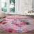 Bahamas Flamingo Christmas Round Carpet Merry Flocking