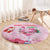 Bahamas Flamingo Christmas Round Carpet Merry Flocking