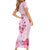 Bahamas Flamingo Christmas Short Sleeve Bodycon Dress Merry Flocking - Wonder Print Shop