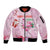 Bahamas Flamingo Christmas Sleeve Zip Bomber Jacket Merry Flocking - Wonder Print Shop