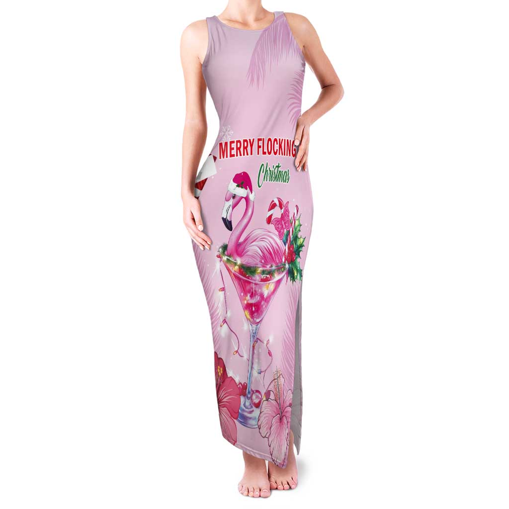 Bahamas Flamingo Christmas Tank Maxi Dress Merry Flocking - Wonder Print Shop