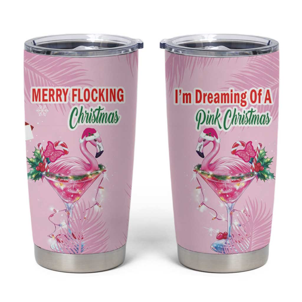 Bahamas Flamingo Christmas Tumbler Cup Merry Flocking - Wonder Print Shop