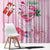 Bahamas Flamingo Christmas Window Curtain Merry Flocking - Wonder Print Shop