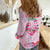 Bahamas Flamingo Christmas Women Casual Shirt Merry Flocking