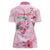 Bahamas Flamingo Christmas Women Polo Shirt Merry Flocking - Wonder Print Shop