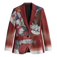 Serbia Santa Christmas Blazer Christmas Serbian Eagle Flag Style - Wonder Print Shop