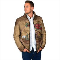 Cowboy Christmas Padded Jacket Giddy Up Jingle Horse Brown Version - Wonder Print Shop