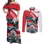 Austria Black Eagle Couples Matching Off Shoulder Maxi Dress and Long Sleeve Button Shirt Edelweiss with Austrian Flag - Wonder Print Shop