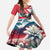 Austria Black Eagle Family Matching Mermaid Dress and Hawaiian Shirt Edelweiss with Austrian Flag - Wonder Print Shop