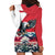 Austria Black Eagle Hoodie Dress Edelweiss with Austrian Flag - Wonder Print Shop