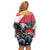 Austria Black Eagle Off Shoulder Short Dress Edelweiss with Austrian Flag - Wonder Print Shop