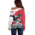 Austria Black Eagle Off Shoulder Sweater Edelweiss with Austrian Flag