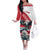 Austria Black Eagle Off The Shoulder Long Sleeve Dress Edelweiss with Austrian Flag - Wonder Print Shop