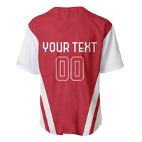 Red football baseball jersey back with 'YOUR TEXT 00' and white side stripes