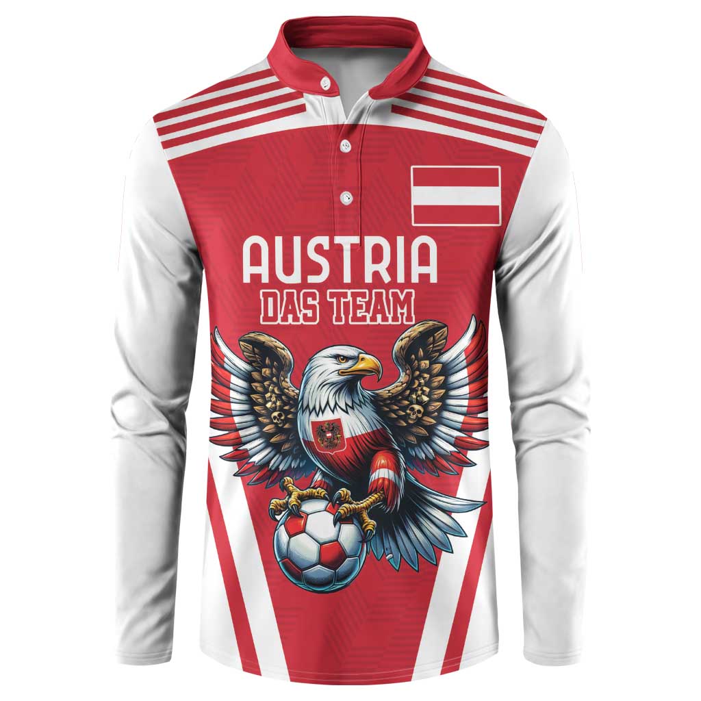 Custom Austria Football Button Sweatshirt Das Team With Eagle Mascot - Wonder Print Shop