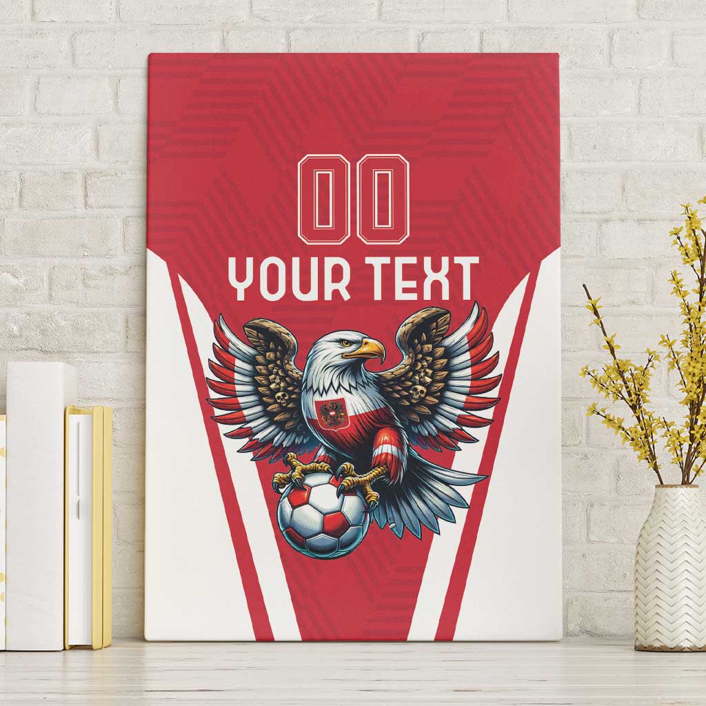 Custom Austria Football Canvas Wall Art Das Team With Eagle Mascot - Wonder Print Shop