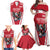 Custom Austria Football Family Matching Off Shoulder Maxi Dress and Hawaiian Shirt Das Team With Eagle Mascot - Wonder Print Shop