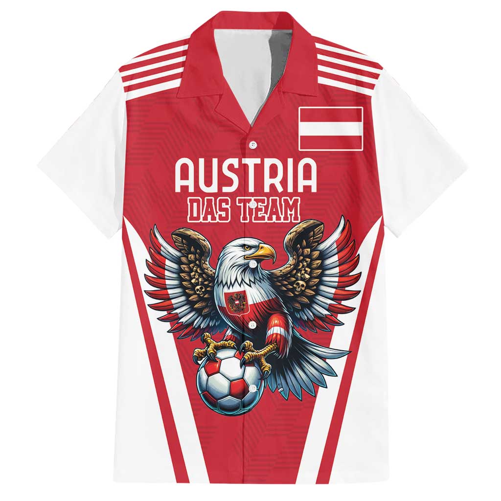 Custom Austria Football Hawaiian Shirt Das Team With Eagle Mascot - Wonder Print Shop