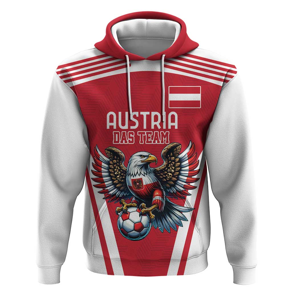 Custom Austria Football Hoodie Das Team With Eagle Mascot - Wonder Print Shop